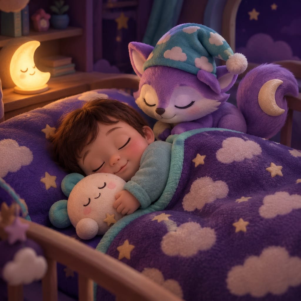 A parent and baby share a bright, relaxed morning moment in a sunlit nursery, both looking well rested.