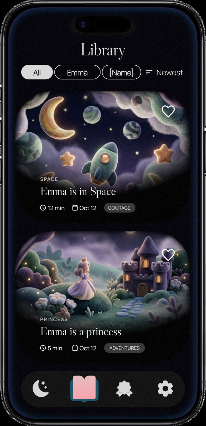 DreamLoo app — bedtime story playing screen